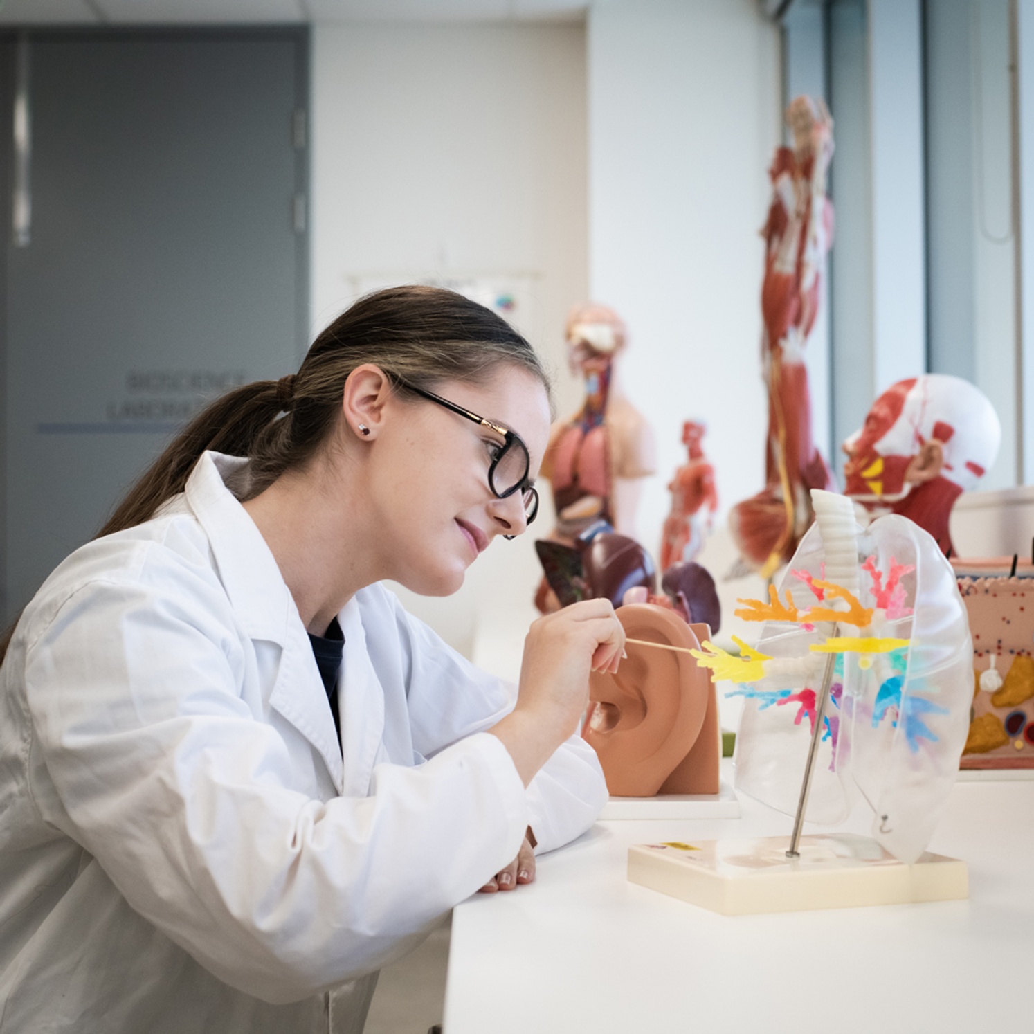 Student in lab at Gold Coast campus