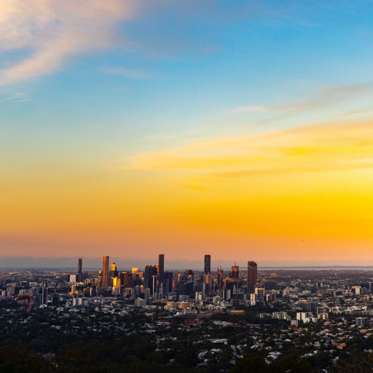 Sunset with Brisbane's skyline