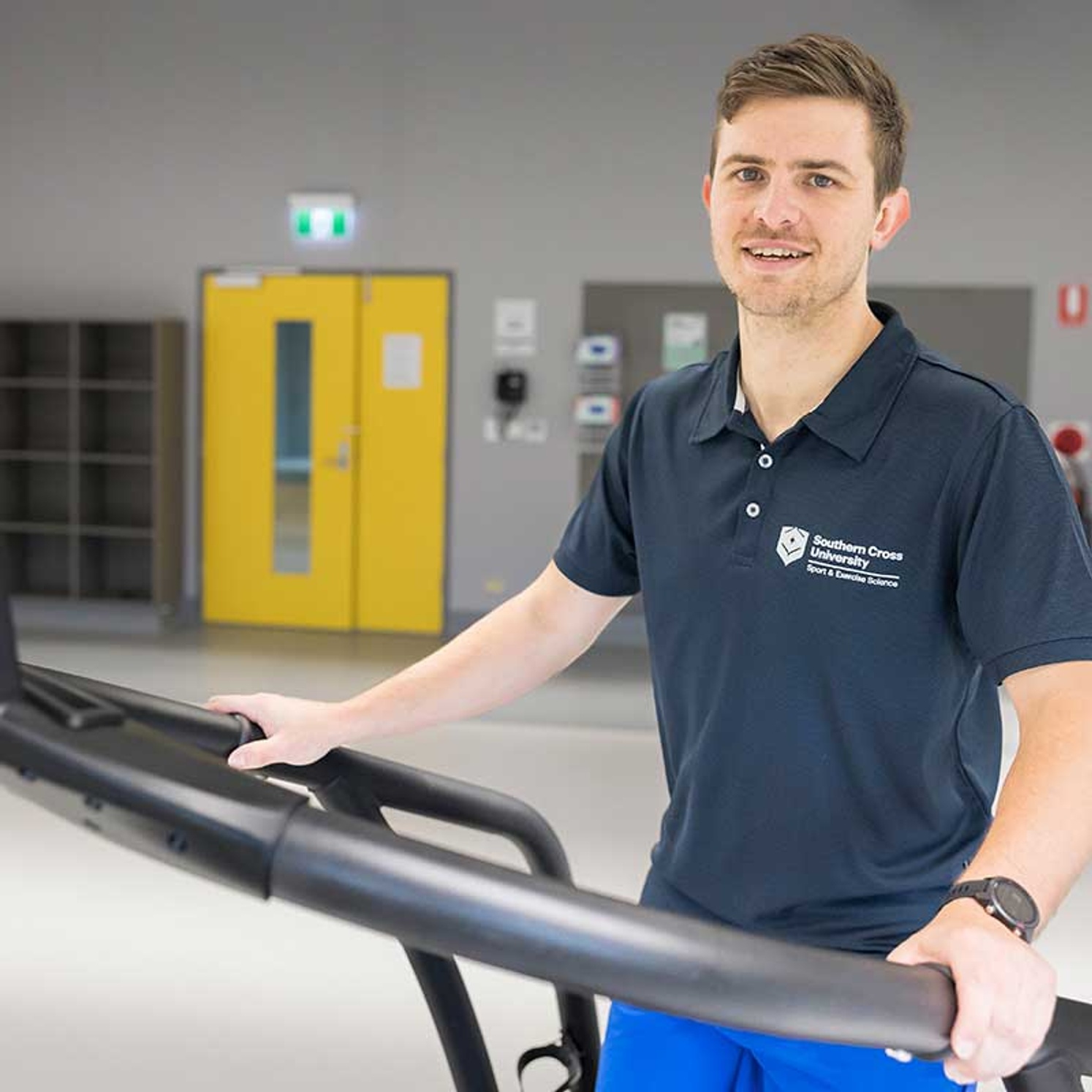 Scott Goddard - PhD graduate in exercise science lab