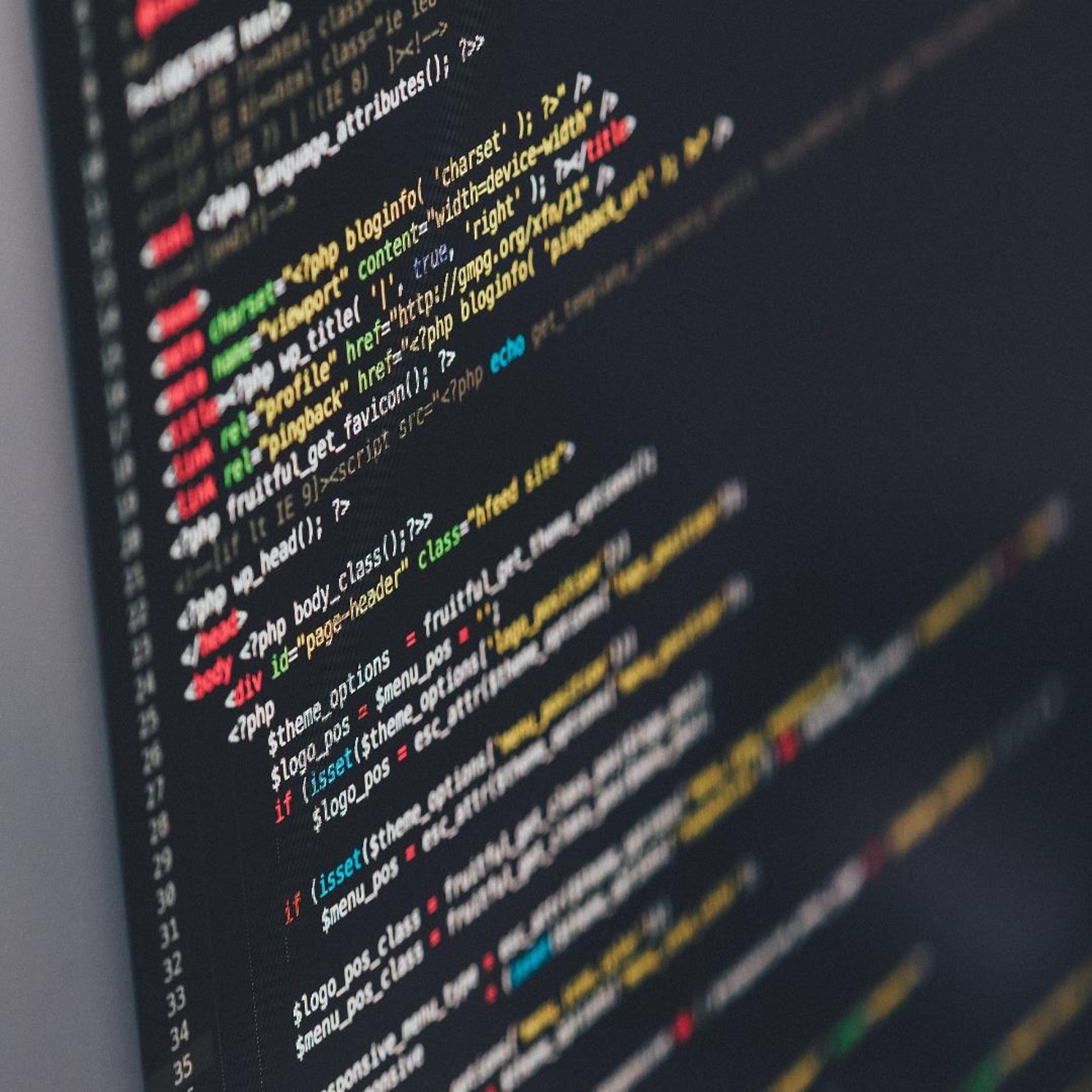 code on screen