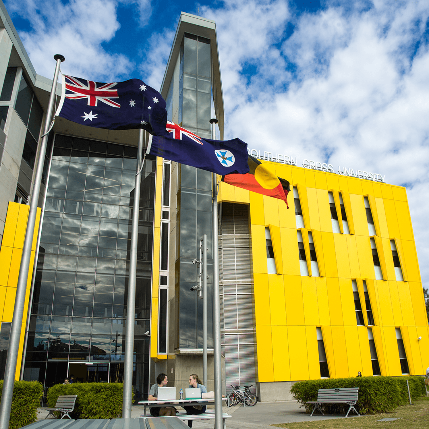 Image of the yellow entrance of Gold Coast campus