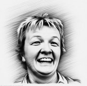 Pencil drawing of woman