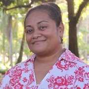 Face portrait of woman with pink and white shirt