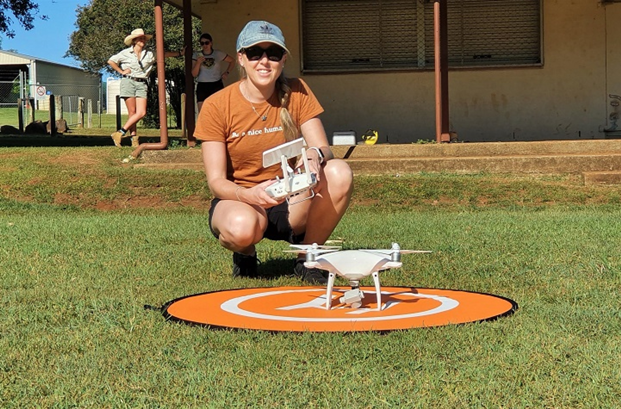 Southern Cross PhD student Grace Russell, drone training in Alstonville.