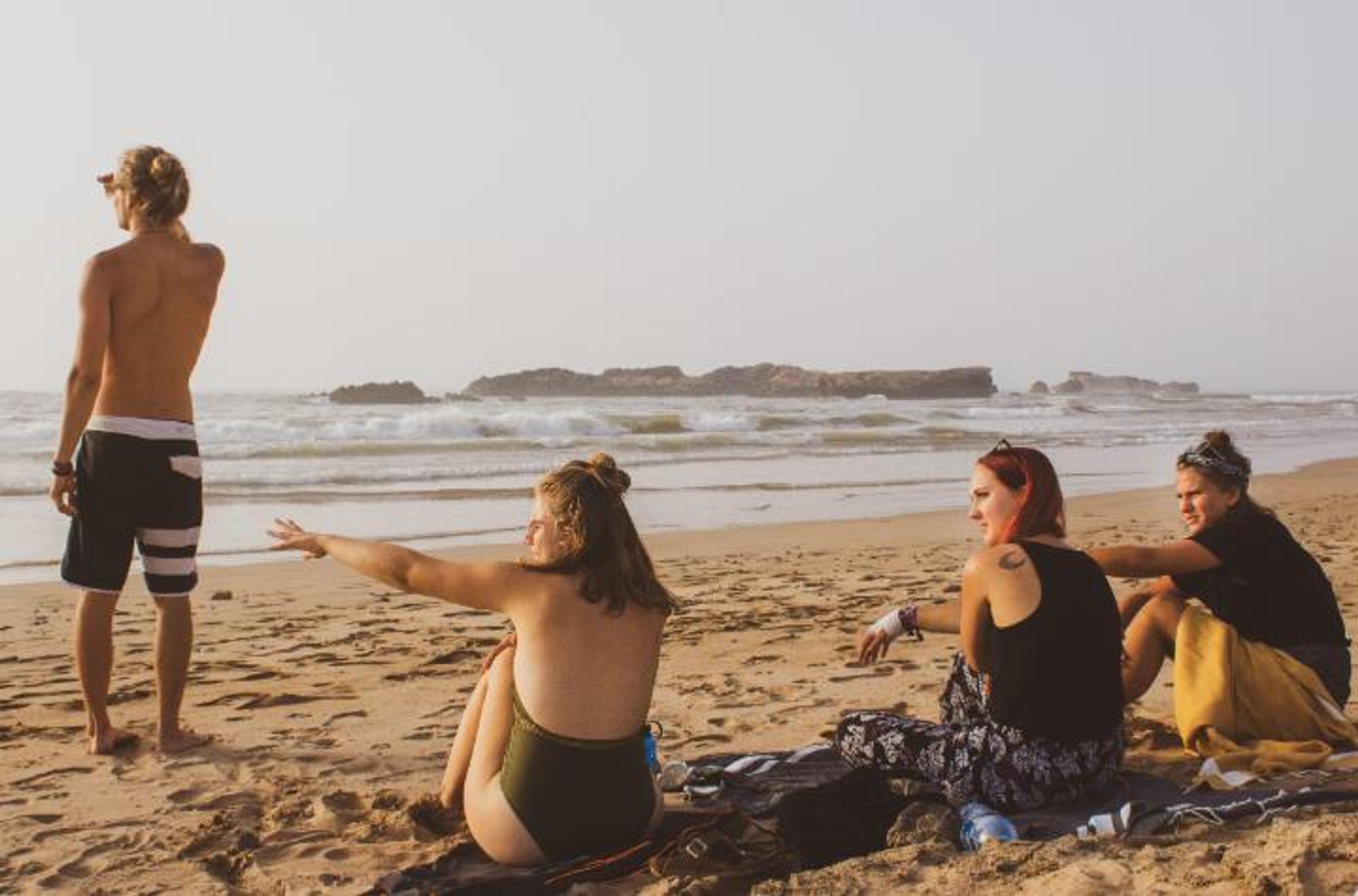 Students on the beach