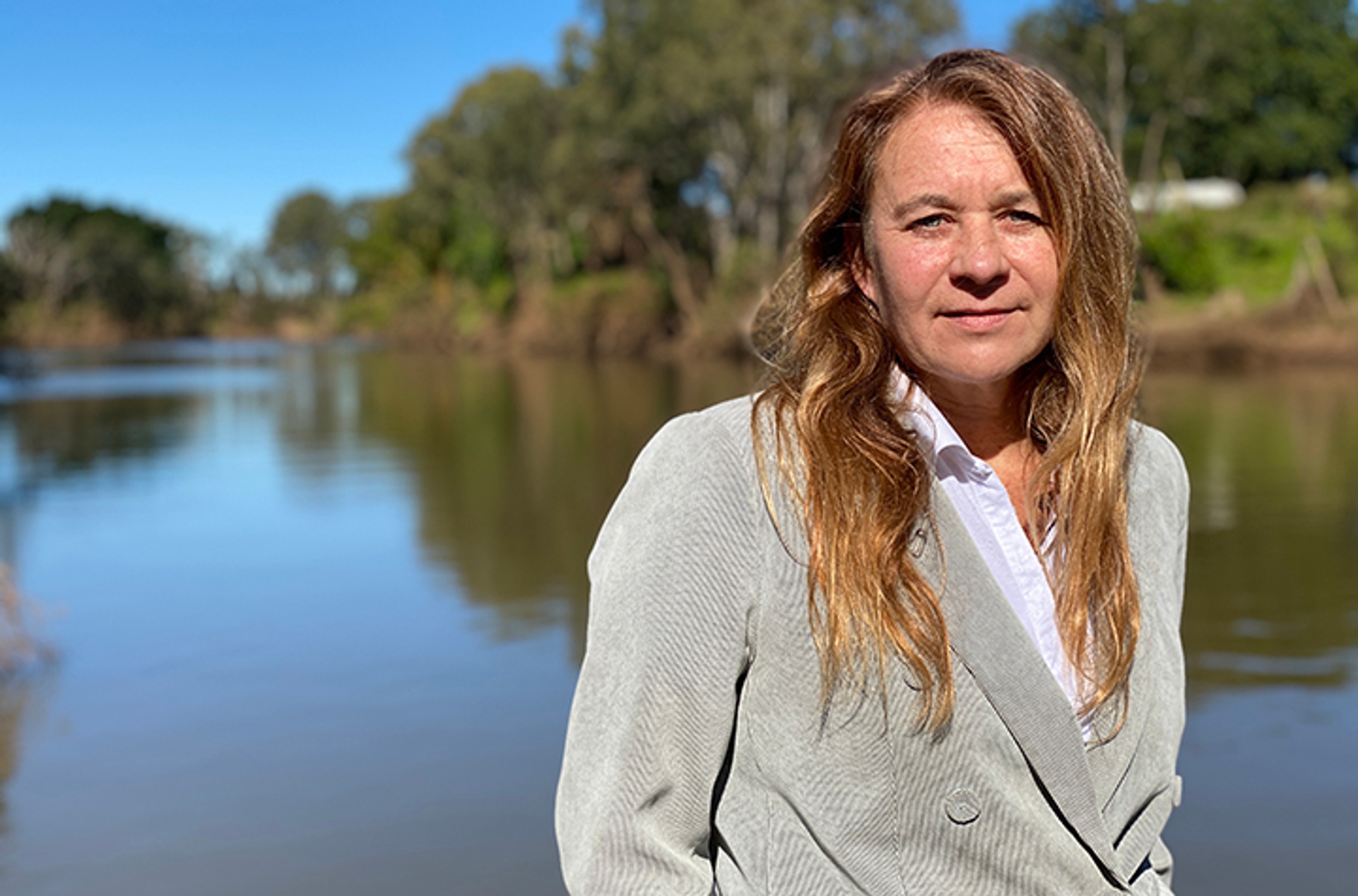 Professor Amanda Reichelt-Brushett at the Richmond River at Lismore