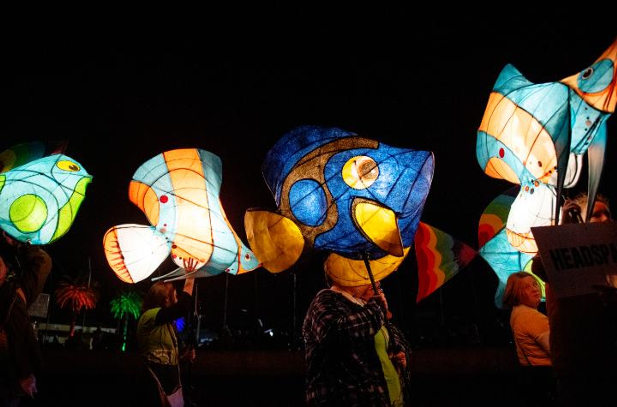 Giant lanterns on parade route