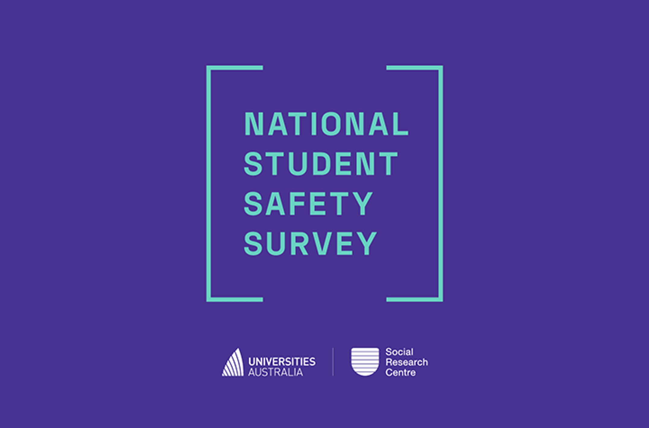 A purple rectangle featuring words National Student Safety Survey