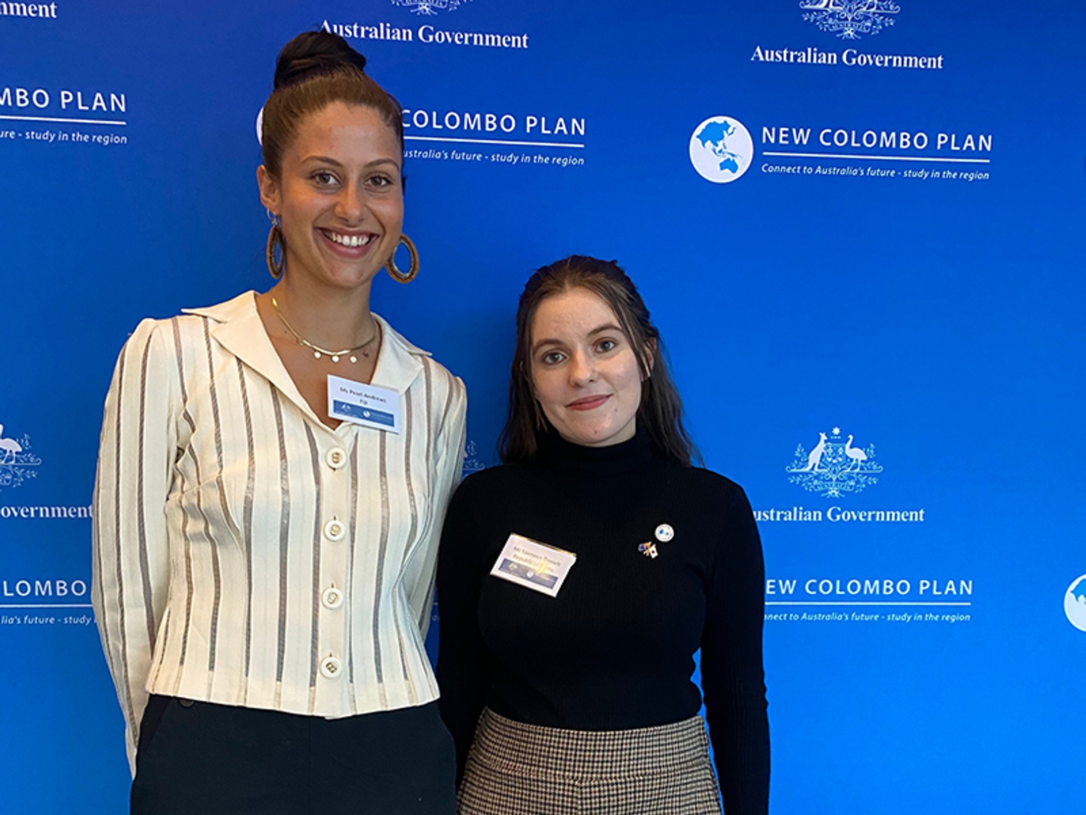 Southern Cross undergraduates Pearl Andrews and Yasmeen Daniels at the NCP Awards Ceremony in Canberra