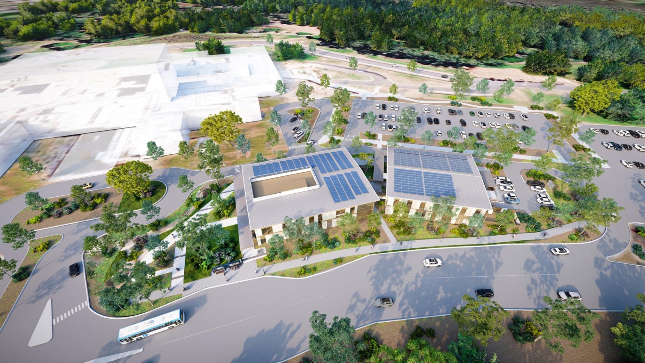 Artist's render of learning and research building