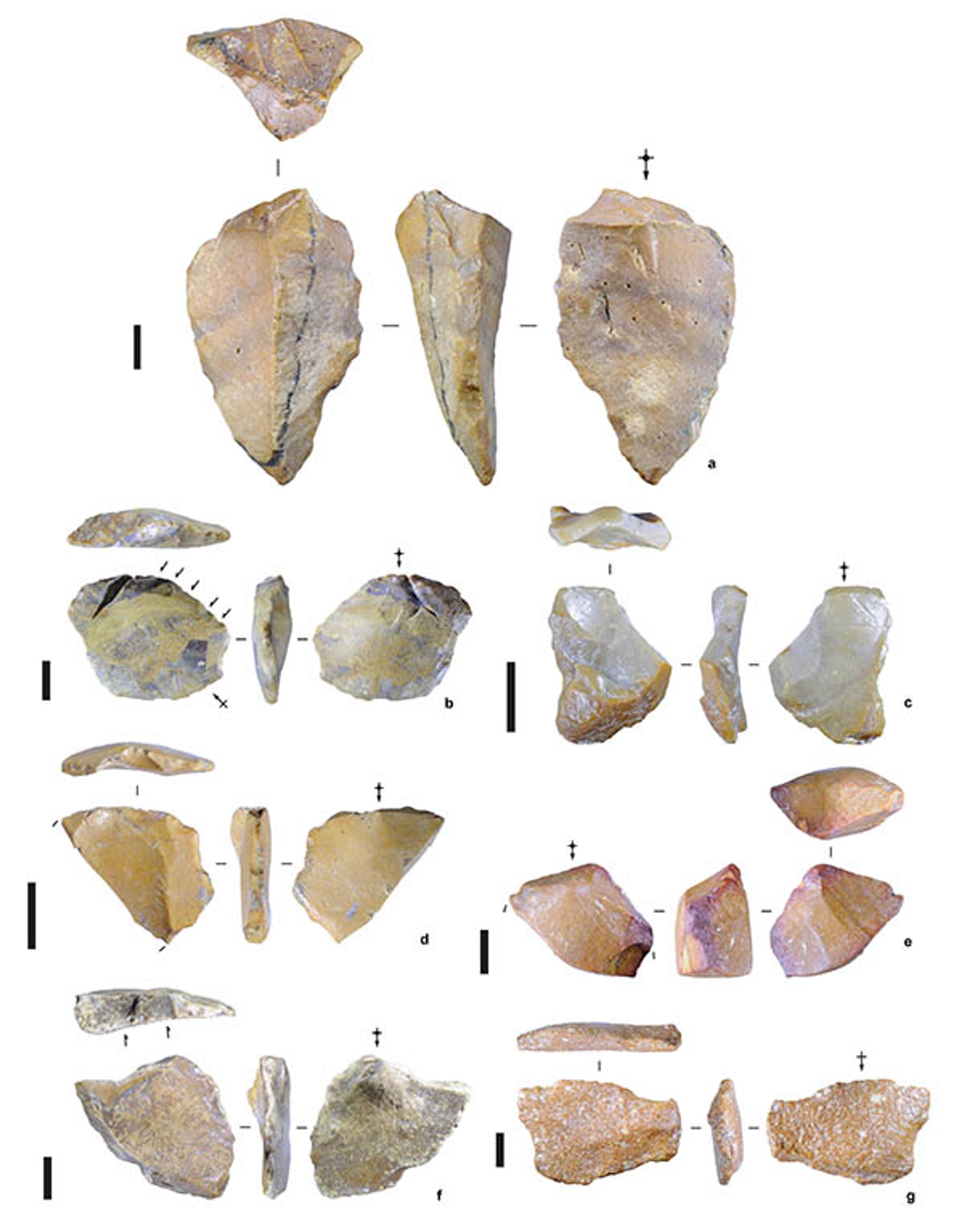 Close up of stone tools