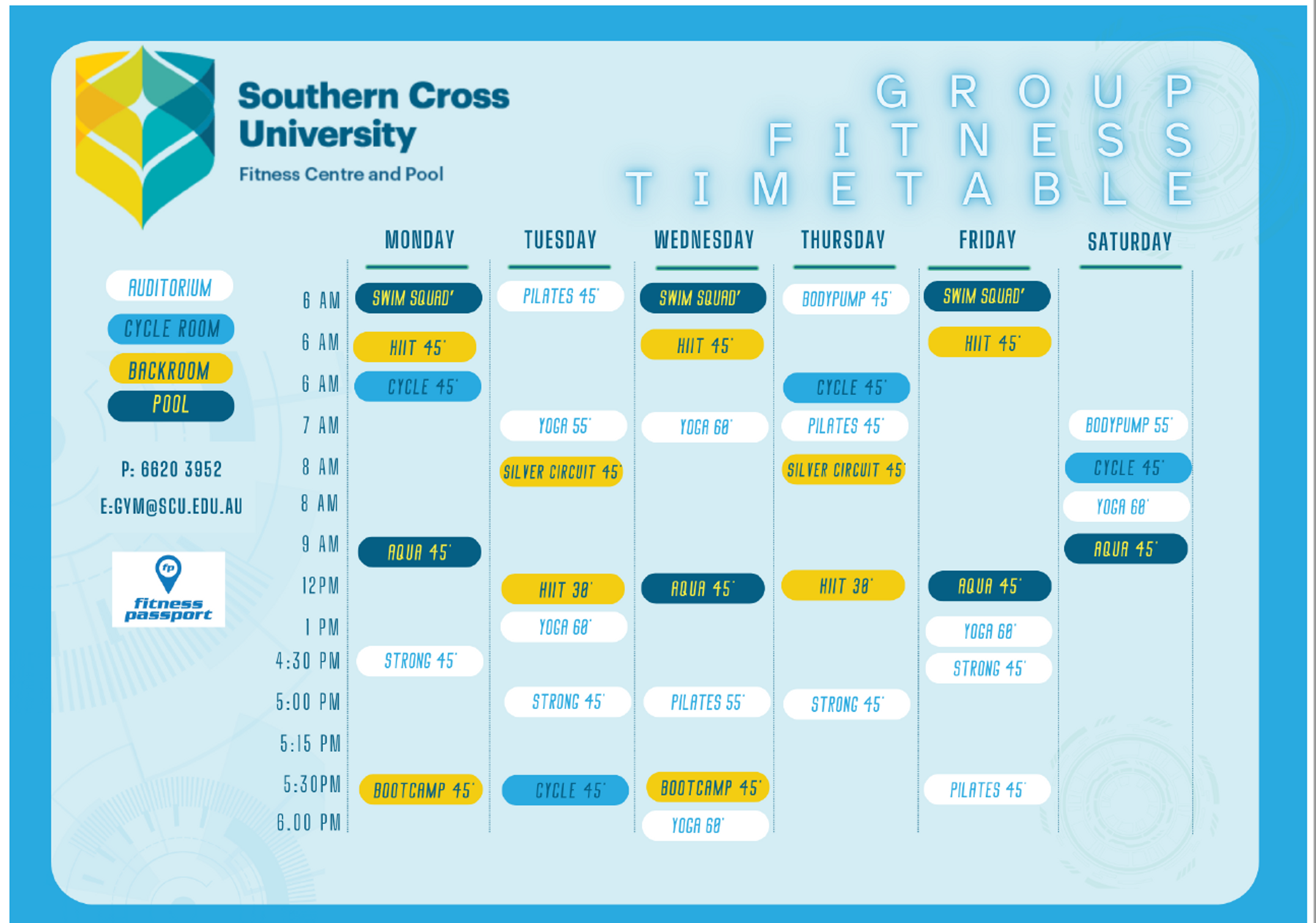 Gym time table 26.09.2025