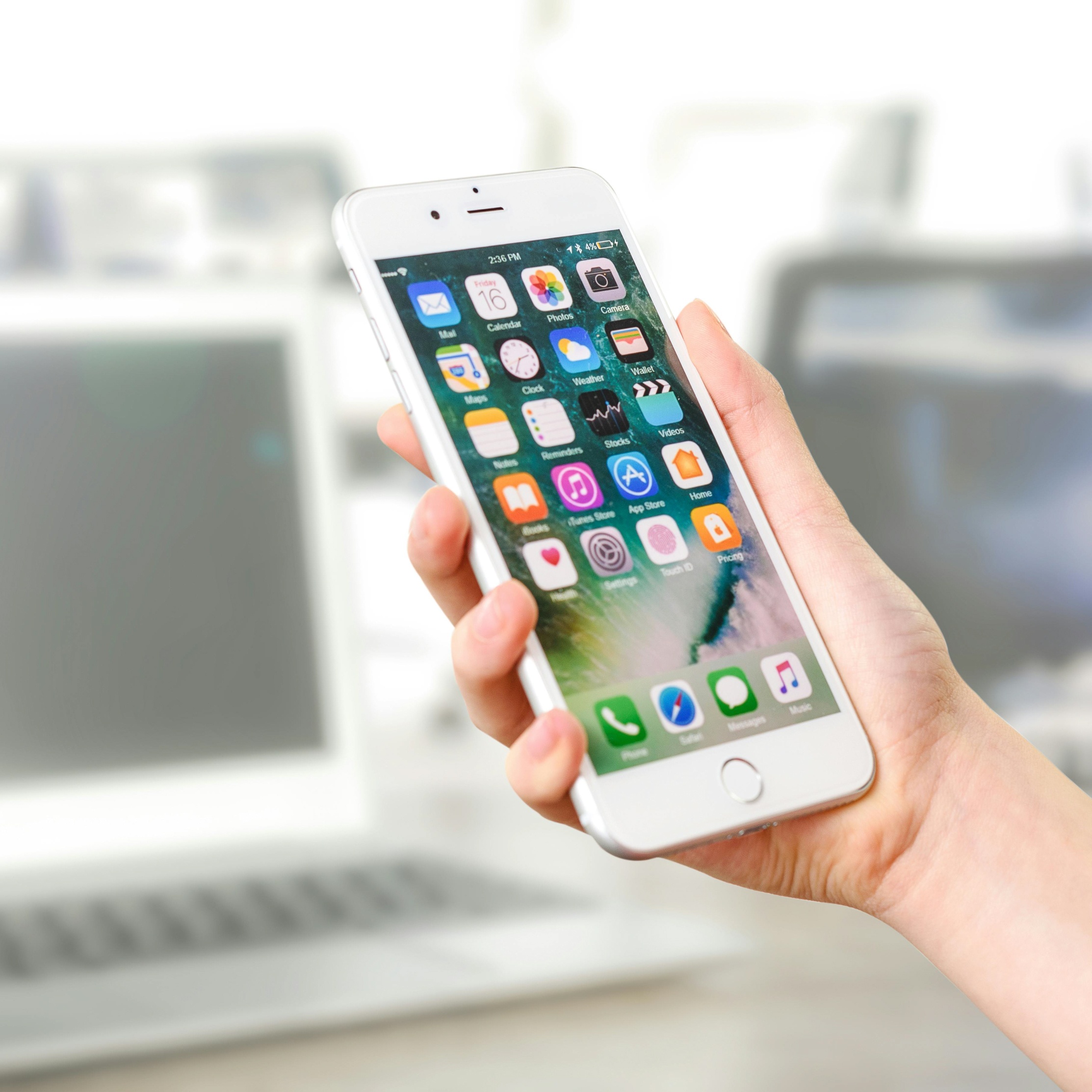 Person holding mobile phone