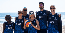A group of SCU students at the 2025 UniSport Nationals on the Gold Coast