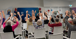 Chair yoga class at Crowley Care in Ballina