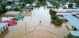 Flood waters in a street