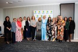 Group photo of attendees at the Women in Healthcare Leadership Fund launch luncheon.