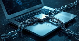 Laptop in chains