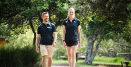 two people walking
