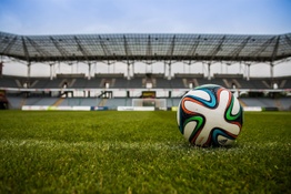 Soccer ball on pitch