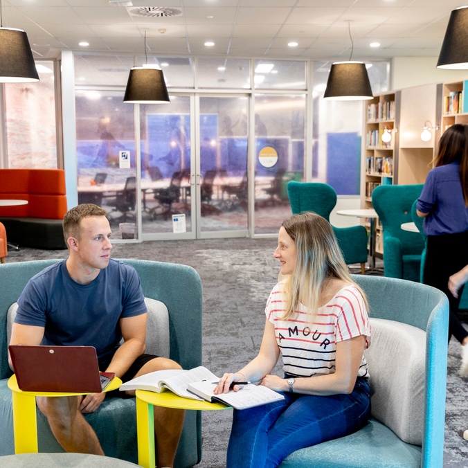 student in gold coast library