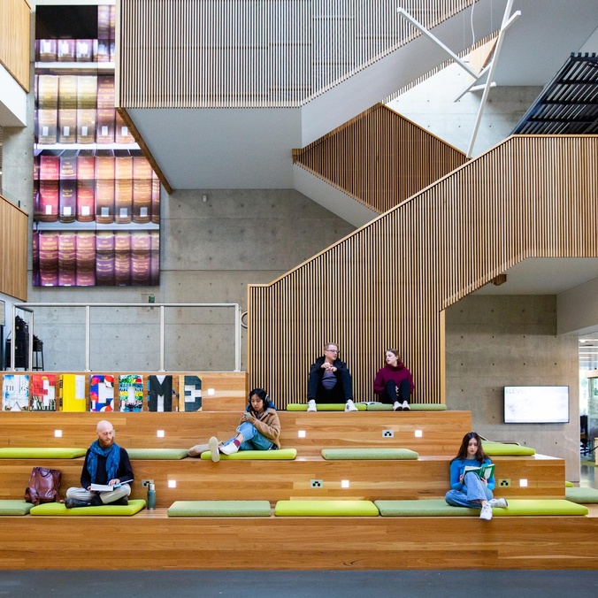 Group of students in learning center at Lismore