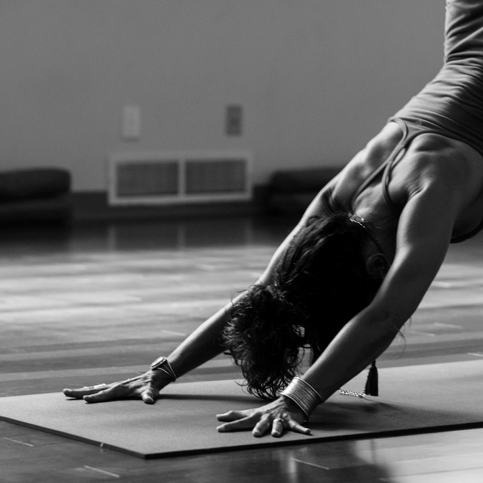 Woman on yoga mat