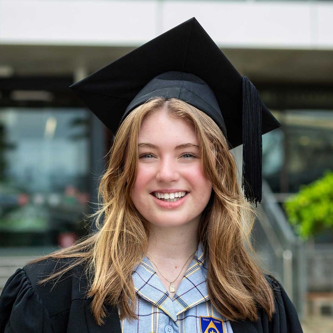 Annabel Davis outside the Learning Centre at Lismore campus