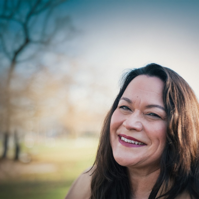 Woman smiling at camera