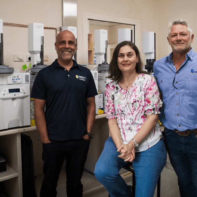 Image of Professor Dirk Erler, Dr Nedeljka Rosic and Dr Shane McIntosh