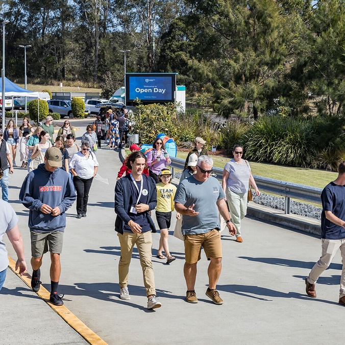 People visiting Southern Cross University Coffs Harbour Open Day