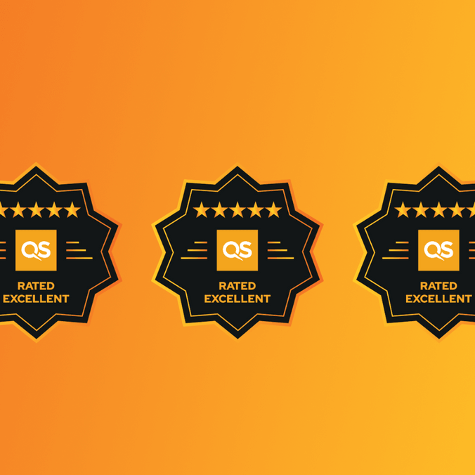 A black star with 5 stars and the words rated excellent