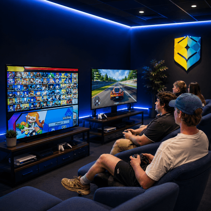 Students playing Games