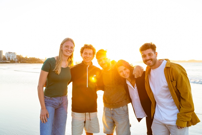 Students on Beach