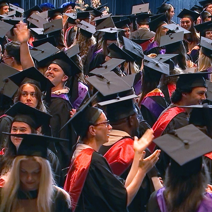 Graduates at their ceremony
