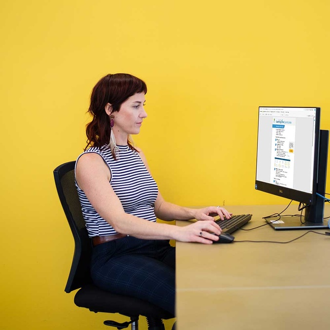 student viewing quick guide on computer