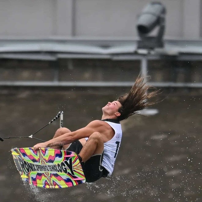 Noah Bollard wakeboarding