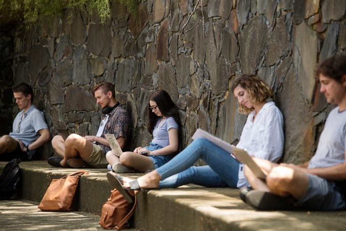Students studying on Lismore Campus - Shut up and Write session banner