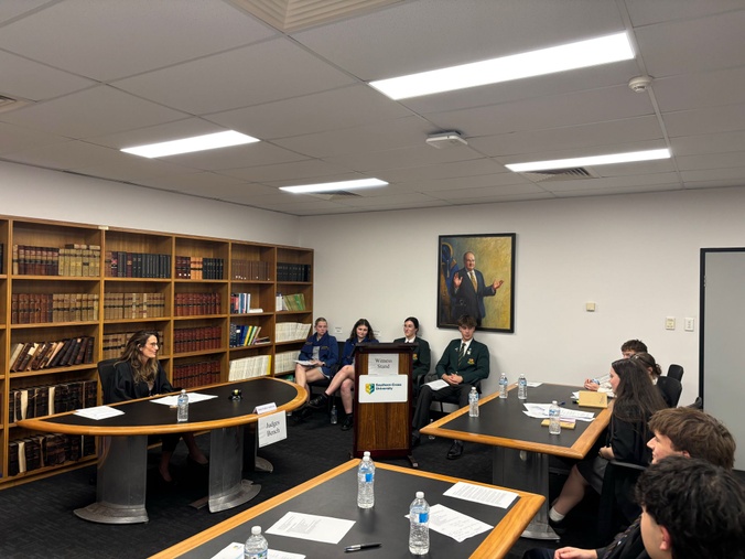 Mock trial courtoom in board room 2025