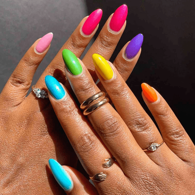 hands with painted nails