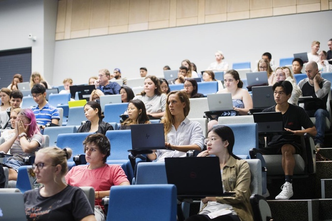 students in lecture theatre
