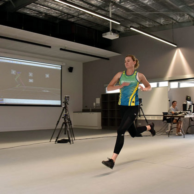 Female student running