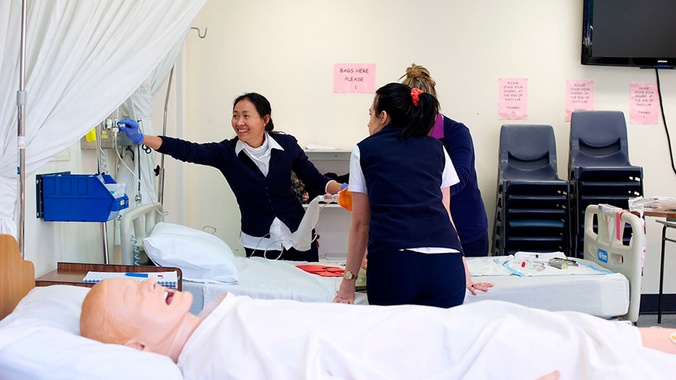 Three nursing students