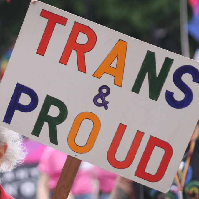 Trans and Proud sign