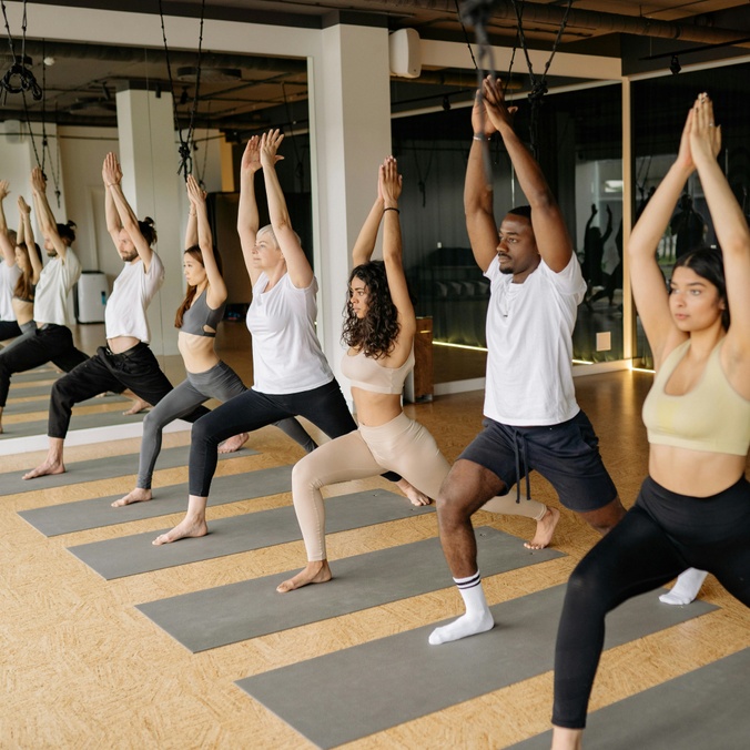 people doing yoga