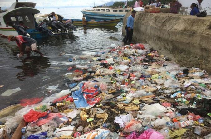 Plastic waste on Ambon Island Indonesia