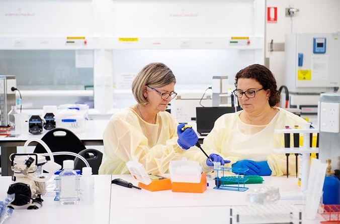 Two women in the laboratory