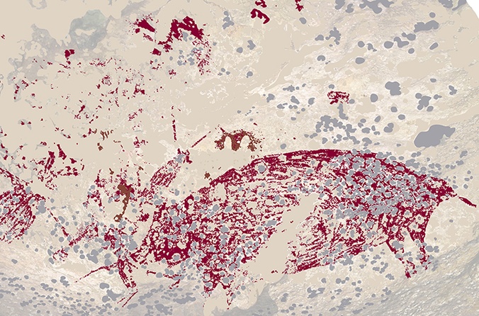 Dated rock art Panel at Leang Karampuang2