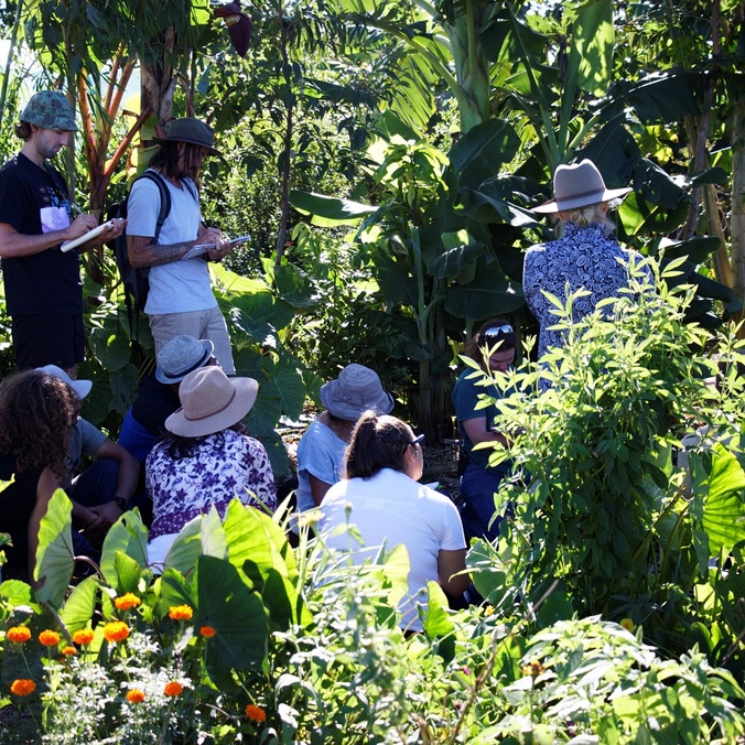 Group of people in garden setting