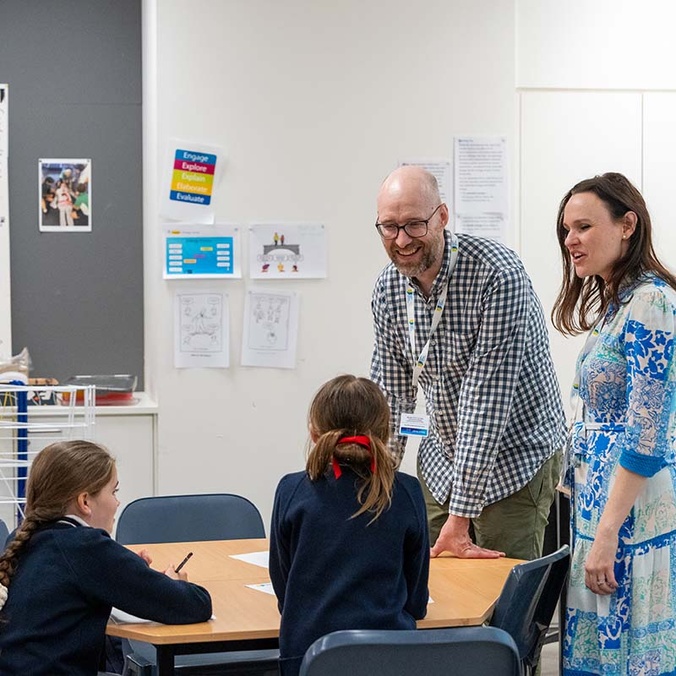 Southern Cross Education academics engaging with school students at Future Teachers Club Festival